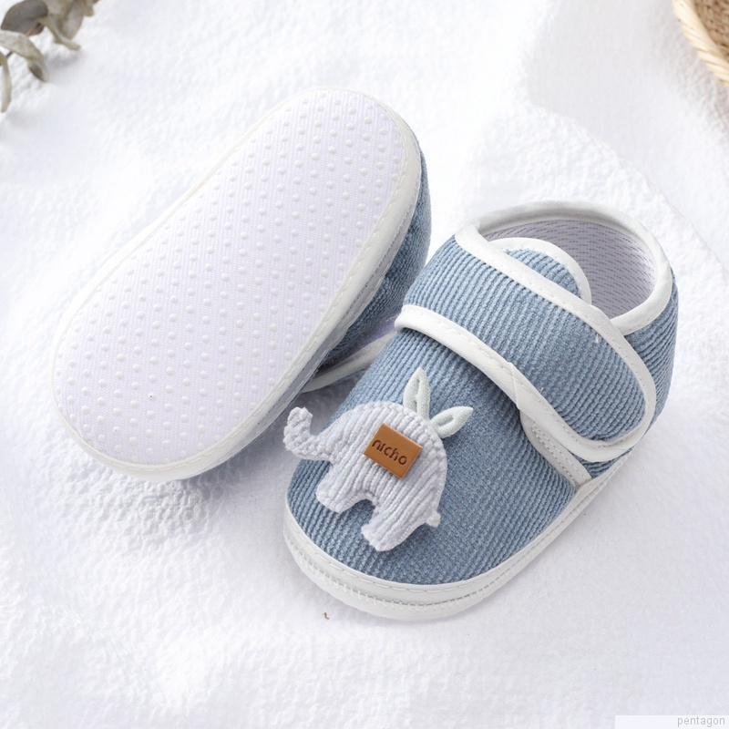 Giày cotton hình voi dễ thương chống trượt mềm mại cho bé mới biết đi 0-18 tháng tuổi