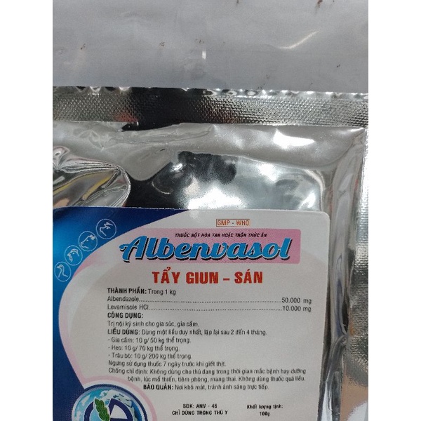 Albenvasol 100 gram thức ăn cho thú cưng