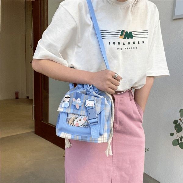 Túi Đeo Chéo Vải canvas Kiểu Dáng Dễ Thương Xinh Xắn Cho Nữ