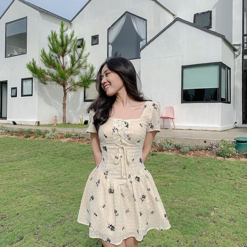 vải xốp nhăn cành hồng đen hot hit