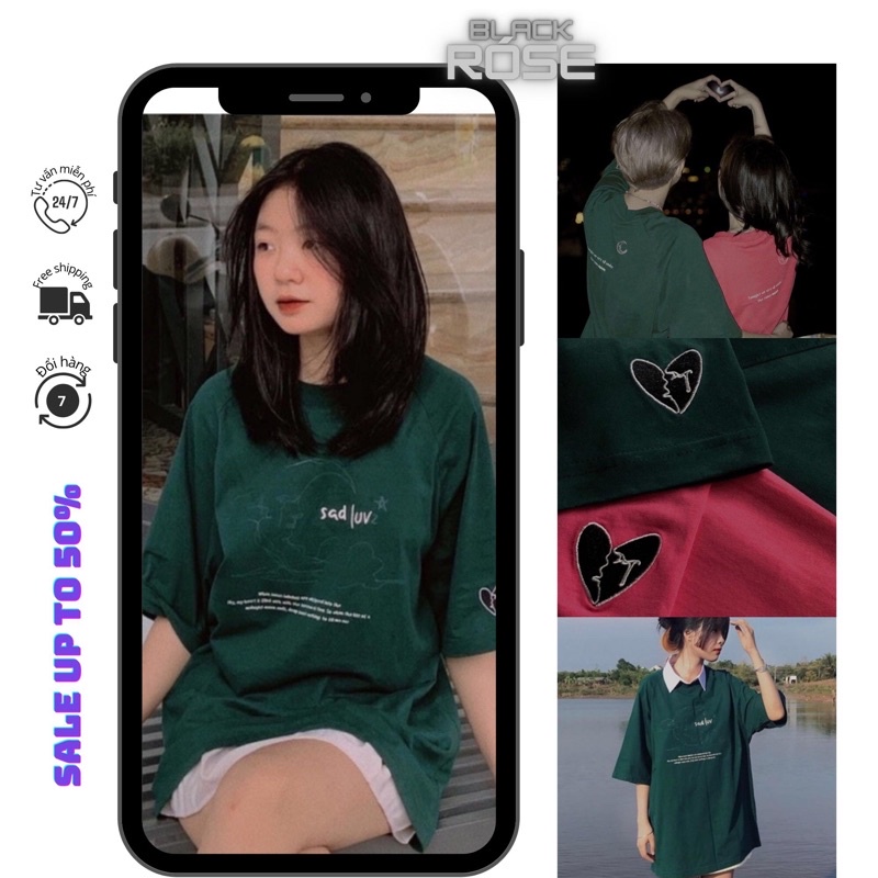 Áo thun tay lỡ Sadboiz Sadluv form rộng unisex, áo thun Sadboiz nam nữ phong cách hàn quốc
