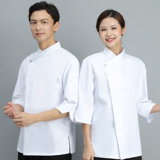 Áo đầu bếp tay ngắn họa tiết hoạt hình cho nam và nữ