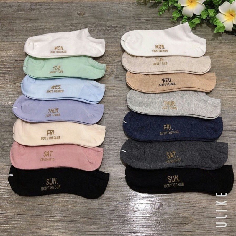 Set 7 Đôi Tất Cổ Ngắn 7 Ngày Cho Nam Và Nữ