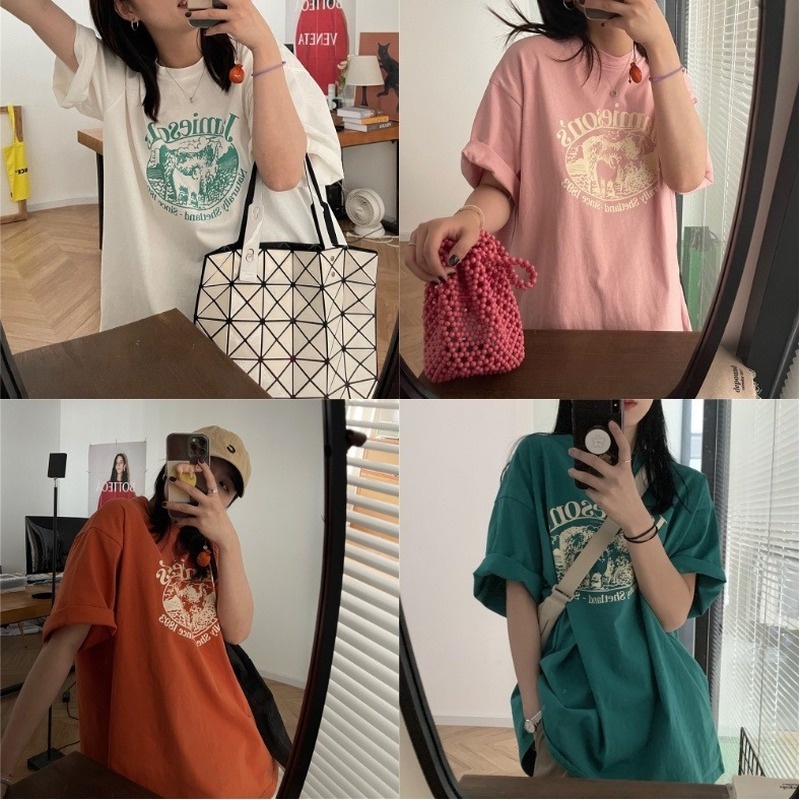 Áo thun nữ tay ngắn dáng rộng thời trang mùa hè phong cách Hàn Quốc năng động