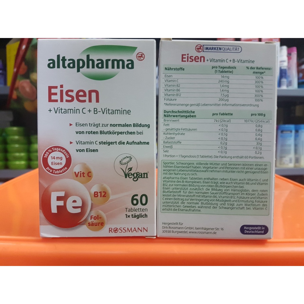 Hàng Đức Altapharma Eisen hộp 60 viên