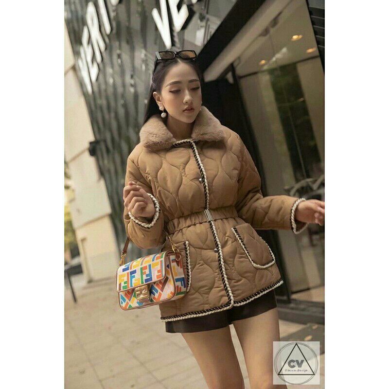 ÁO PHAO TRẦN TRÁM CỔ LÔNG KÈM ĐAI