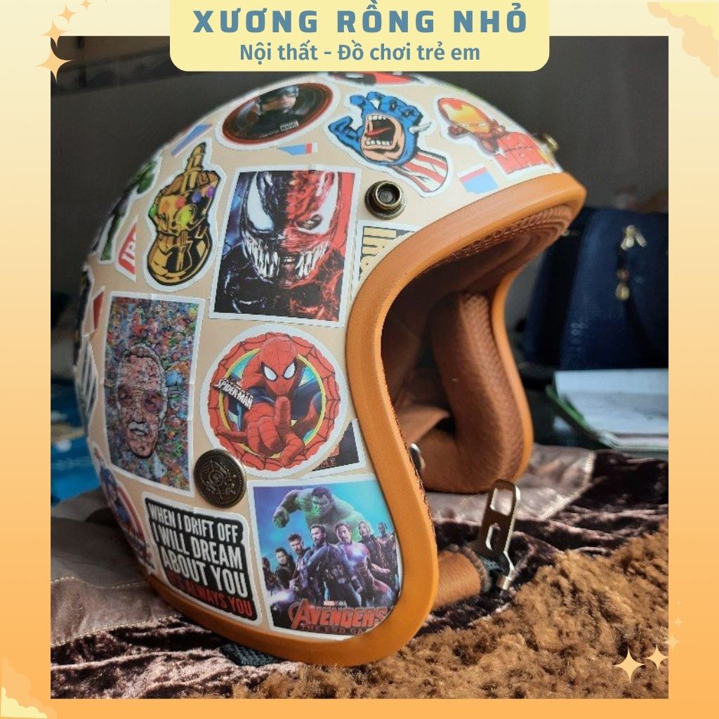 Sticker Vintage Mix chống nước sticker dán mũ bảo hiểm, laptop, điện thoại, đàn guitar, vali (không chọn mẫu)