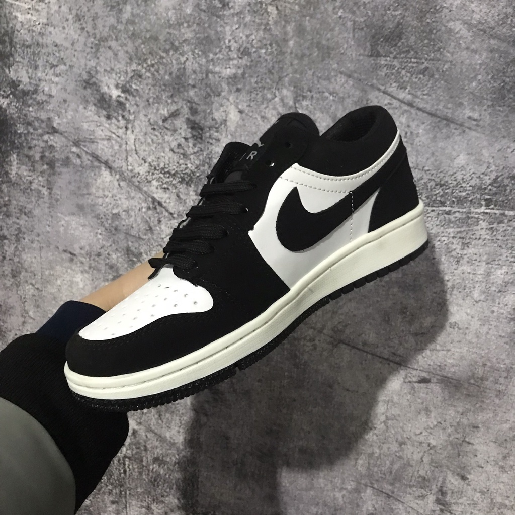 Giày sneaker JORDAN 1 PANDA đen trắng thấp cổ Hot trend nam nữ, Giày thể thao JD1 đen trắng thấp dùng đi học,tập gym