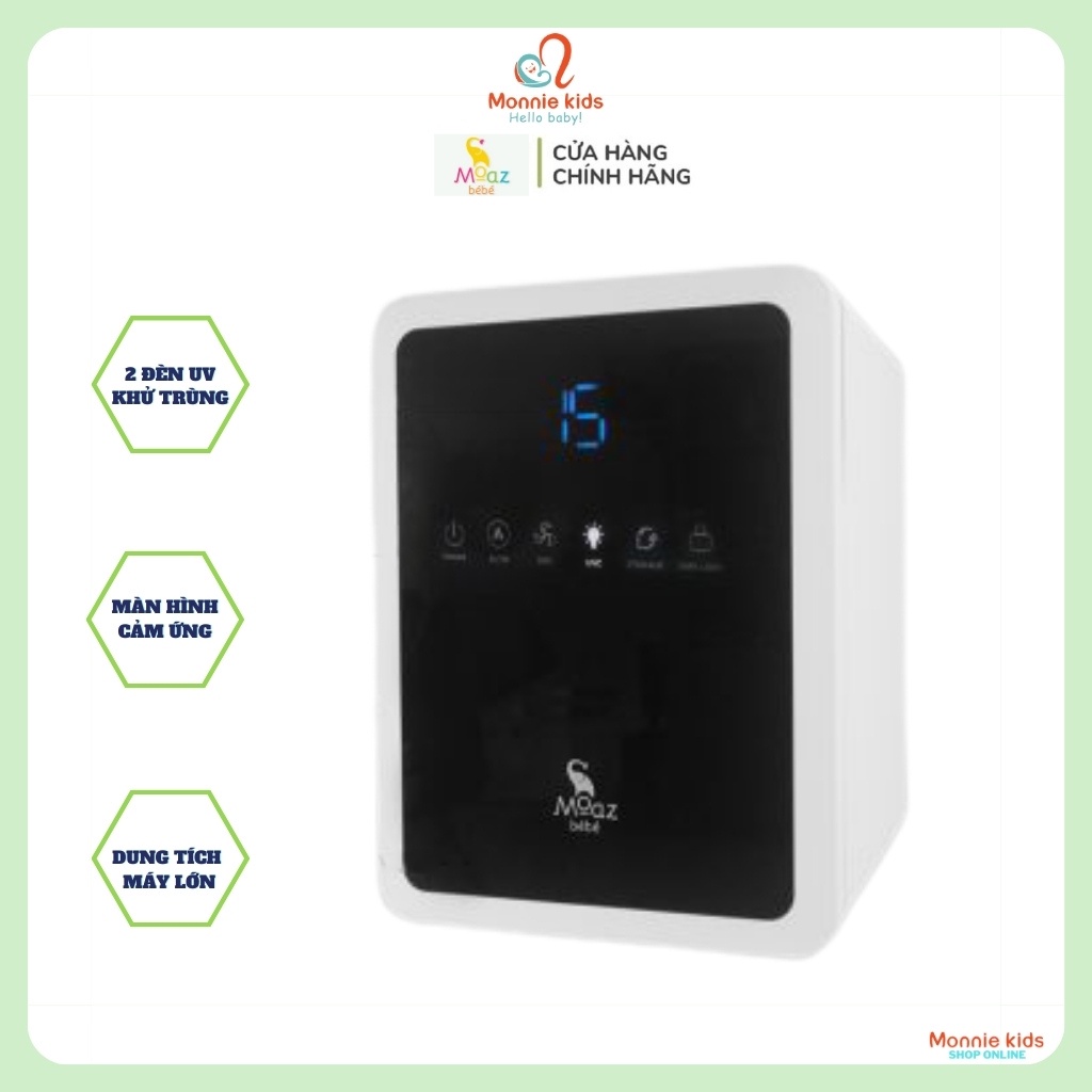 Máy tiệt trùng sấy khô UV Moaz Bébé Mb038, máy tiệt trùng bình sữa cho bé - Monnie Kids