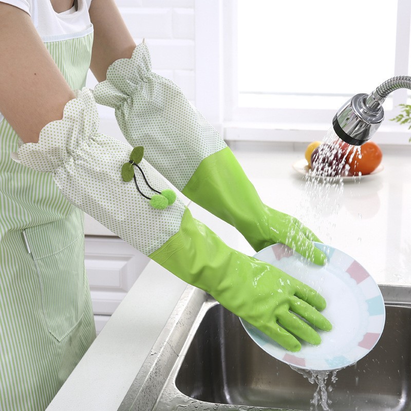 Bao tay rửa chén lót nỉ bo tay chống thấm nước đa năng tiện dụng
