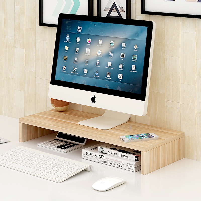 Kệ Gỗ Để Màn Hình Máy Tính, Laptop, Bàn Phím Chống Gù Lưng, Mỏi Cổ/ Kệ Để Đồ Decor Bàn