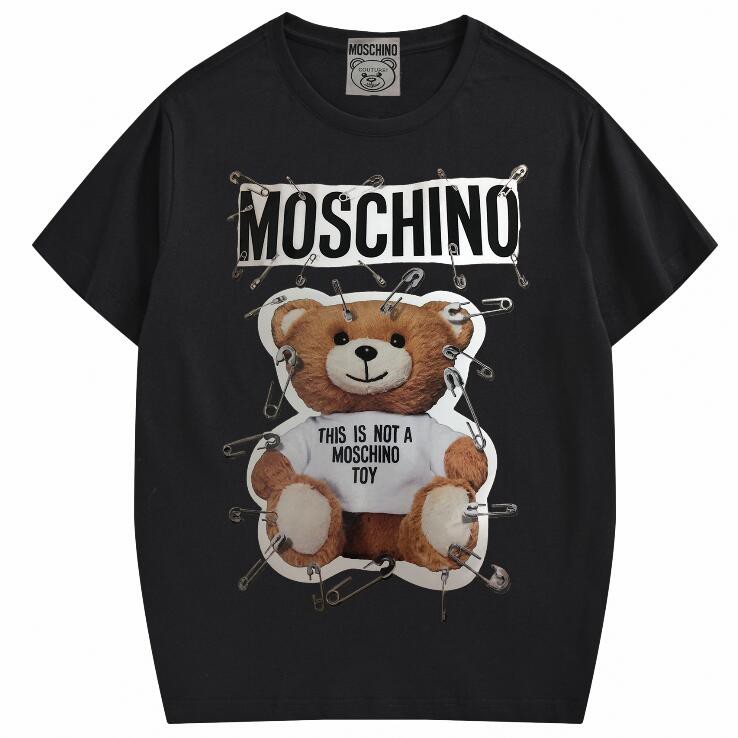 Áo thun cotton tay ngắn in hình gấu Moschino