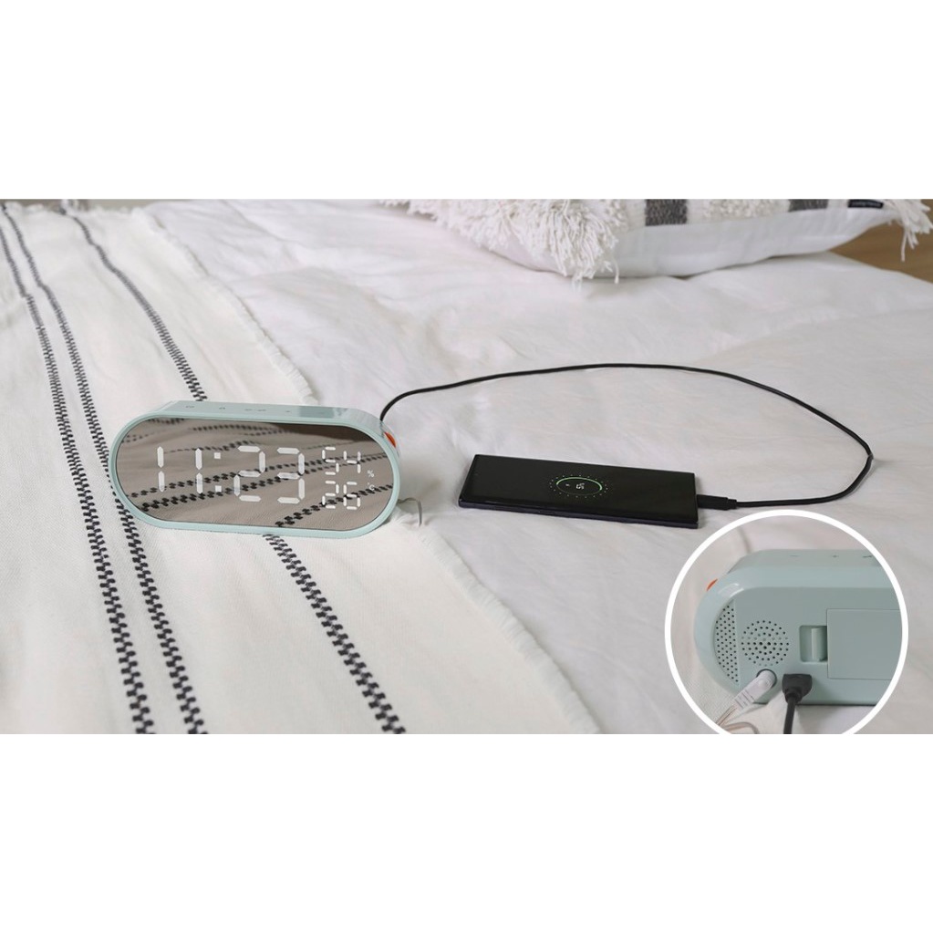Đồng hồ điện tử tráng gương, điều chỉnh độ sáng đèn LED để bàn Mooas Rolling Pop