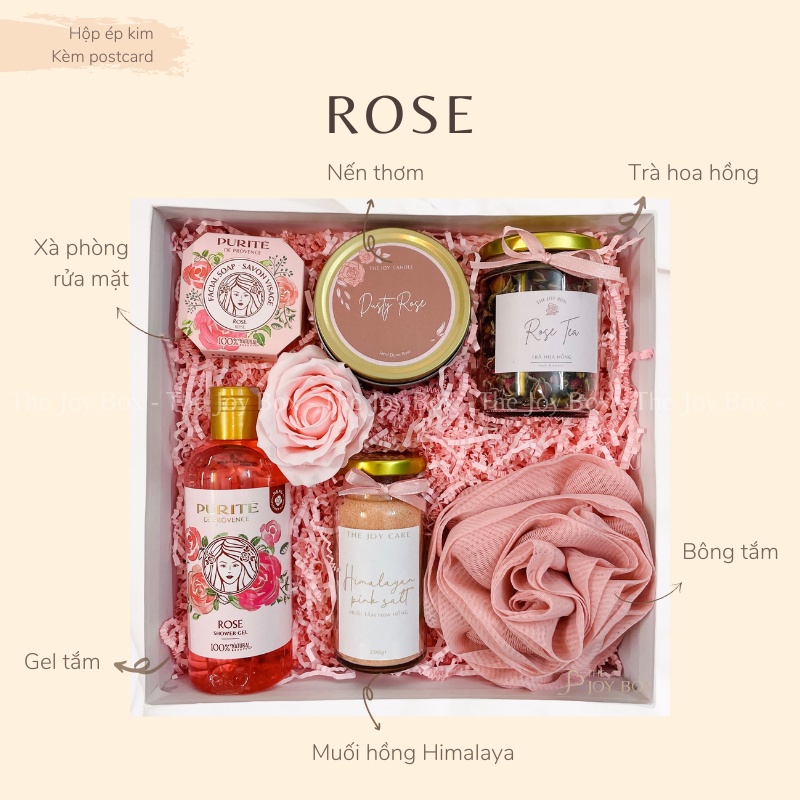 Quà tặng nữ ROSE - Bộ quà tặng chủ đề hoa hồng tặng mẹ, bạn gái, cô giáo, đồng nghiệp 8/3, 20/10, 20/11,.. THE JOY BOX