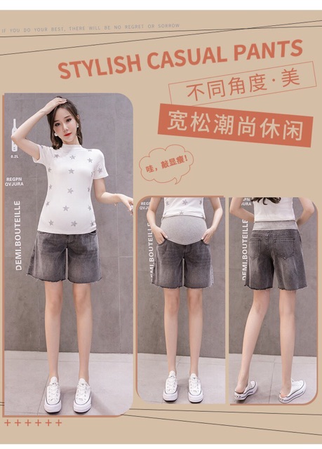 Quần short jeans cho bà bầu( sẵn hàng giao ngay)