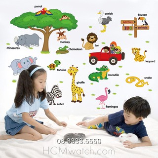 Decal dán tường trang trí phòng ngủ cho bé Học Tiếng Anh