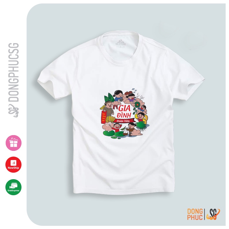 Áo thun gia đình mẫu độc đáo nổi bật đồng phục hội nhóm thun cotton mềm mịn màu trắng SGY230 | SG