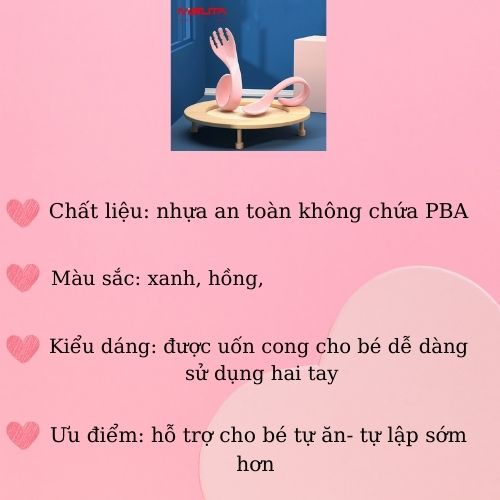 Đồ dùng ăn dặm set thìa tập ăn Misuta cho bé tự ăn cao cấp