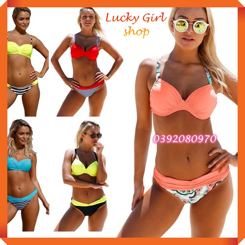 Bikini Áo Gọng Mút Quai Bra Điều Chỉnh Model Âu Mỹ Size M-2XL - Hàng Nhập Quảng Châu-Lucky Girl shop