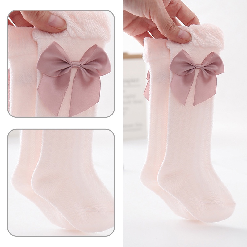 Vớ Dài Màu Trơn Thoáng Khí Cho Bé Gái