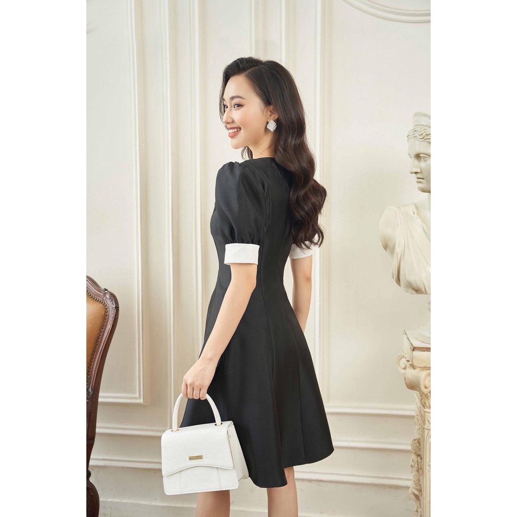 Váy dáng A xoè phối nhấn tay bồng nữ tính - Xưởng May Trang Huyền - (Mã hàng chỉ bán trên LIVESTREAM) | BigBuy360 - bigbuy360.vn