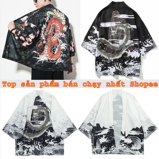 ÁO KHOÁC KIMONO RIUKIYO-E phong cách Harajuku Haori Happi họa tiết chim hạc, cá vàng,sếu, rồng, cá chép