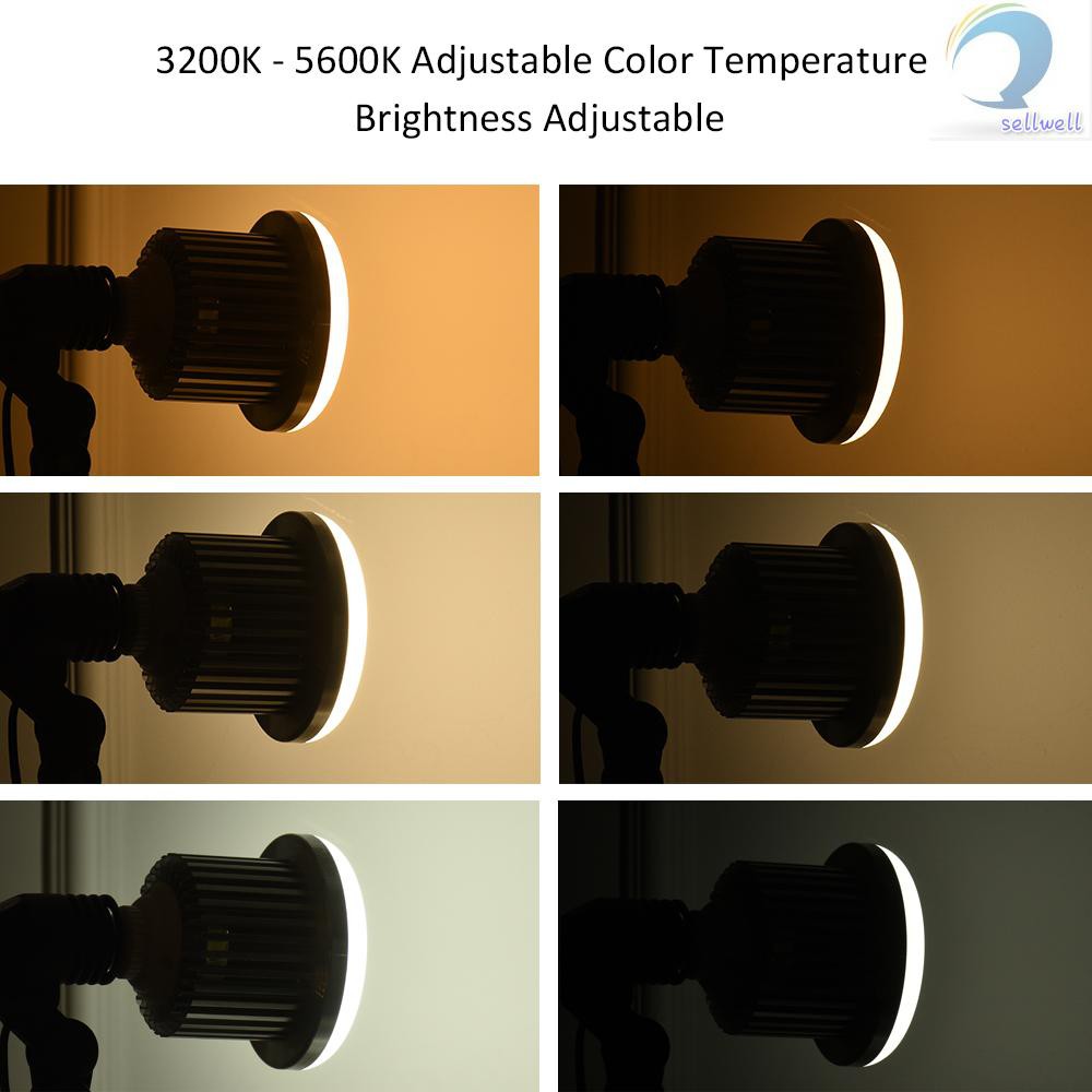Bóng đèn led trợ sáng Andoer E27 50W 3200k ~ 5600k kèm điều khiển từ xa hỗ trợ chụp ảnh tiện dụng