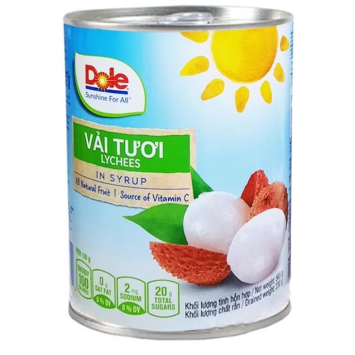 Vải Tươi Đóng Hộp Dole 565gram
