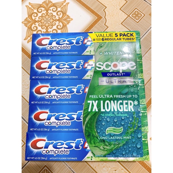 Kem đánh răng Crest của Mỹ cam kết chính hãng Mỹ