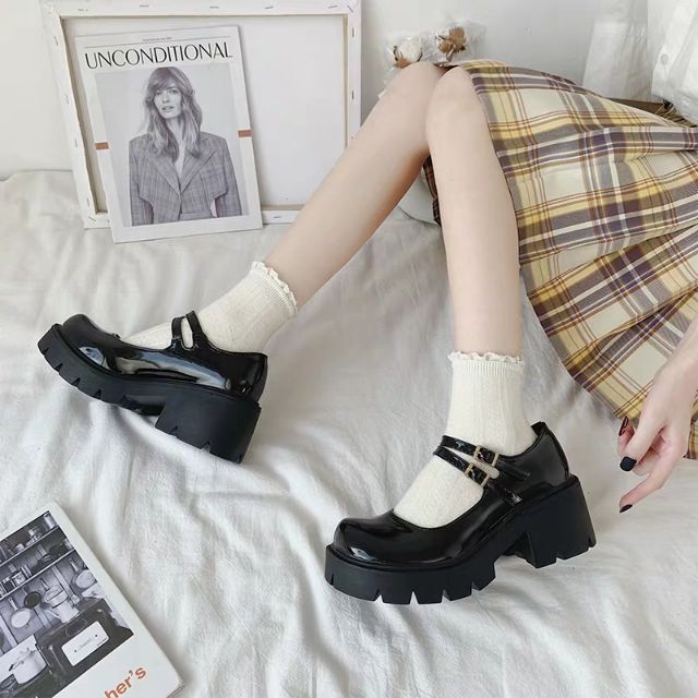 (CÓ SẴN 1 SỐ SIZE) Giày Búp Bê Ulzzang Nữ Đế 6 phân Quai Ngang CỰC XINH | BigBuy360 - bigbuy360.vn