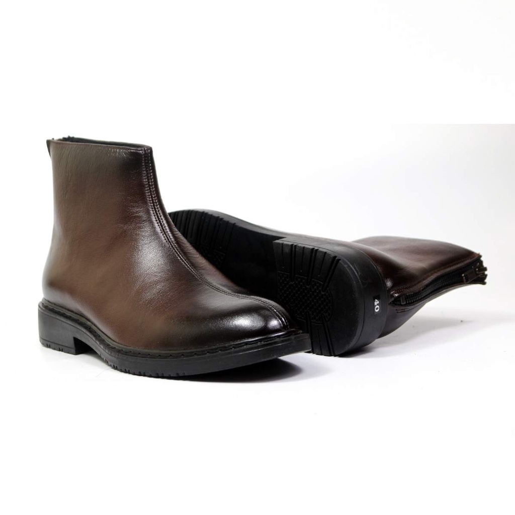 Giày da nam công sở Chelsea Boot Zip Nâu da bò bảo hành 1 năm Lucas shoes | WebRaoVat - webraovat.net.vn