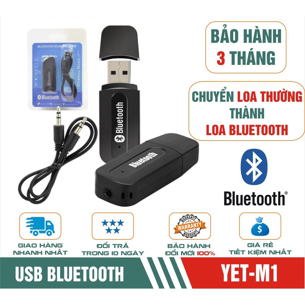 USB chuyển đổi loa thường thành loa bluetooth BT-H163 tặng tai nghe điện thoại