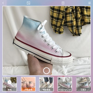 (Order) Giày dáng cv cổ cao màu loang độc đáo - có ảnh thật