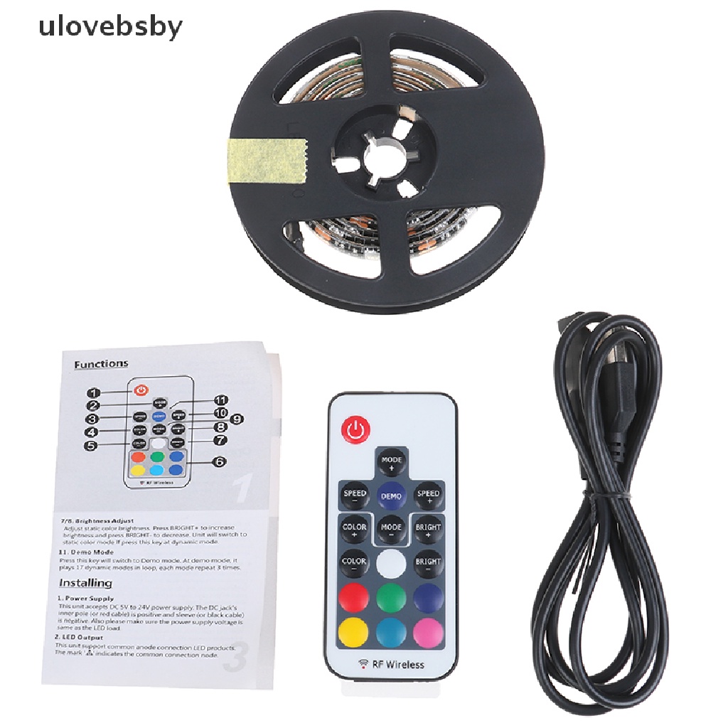 Bộ Dây Đèn Led 5v 5050 60smd / M Rgb Điều Khiển Từ Xa Cho Tv / Lưng Cổng Usb