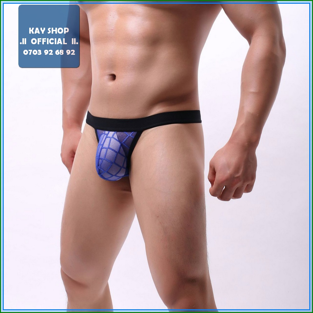 Quần lót lọt khe lưới sexy xuyên thấu khoe mông gợi cảm - Quần sịp nam viền quyến rũ