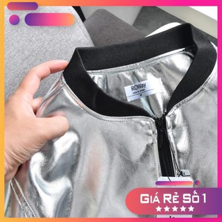Áo Khoác Da [BẢO HÀNH 24 THÁNG] chất da PU nhập khẩu cao cấp | Bomber Da Bạc