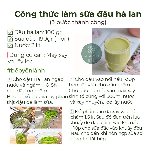 Hạt đậu Hà Lan sấy khô nguyên vỏ hữu cơ 100gr-200gr-500gr Yenlanhnatural