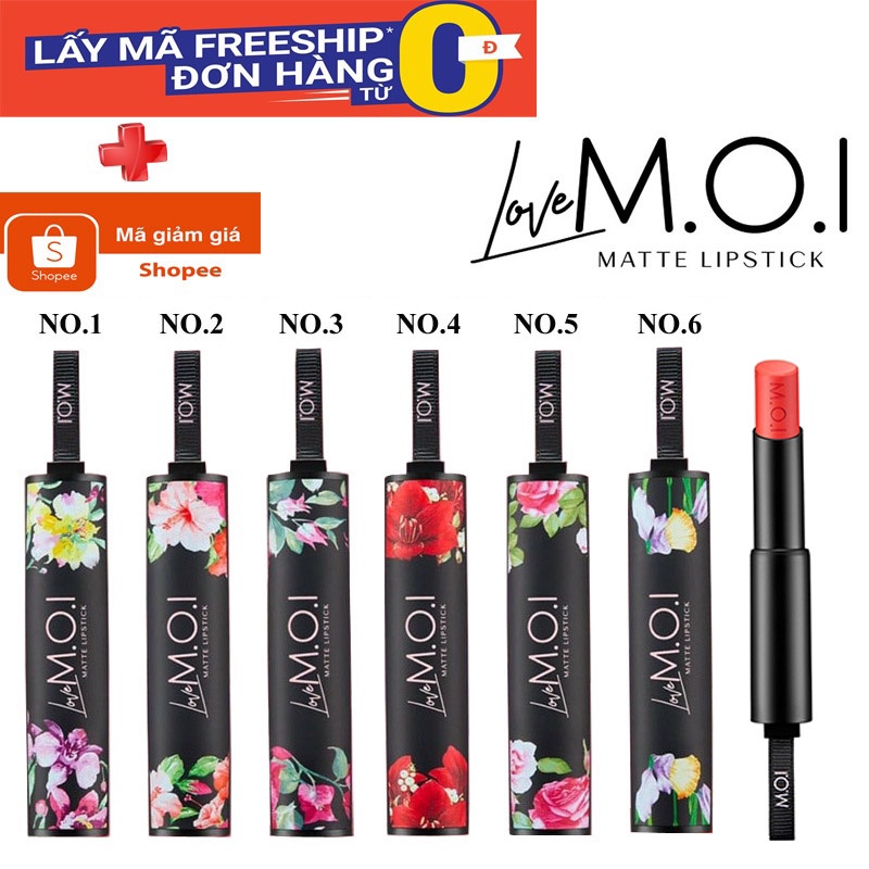 Son lì Hồ Ngọc Hà BST Love M.O.I by Thùy Tiên 6 màu - MOI Cosmetics