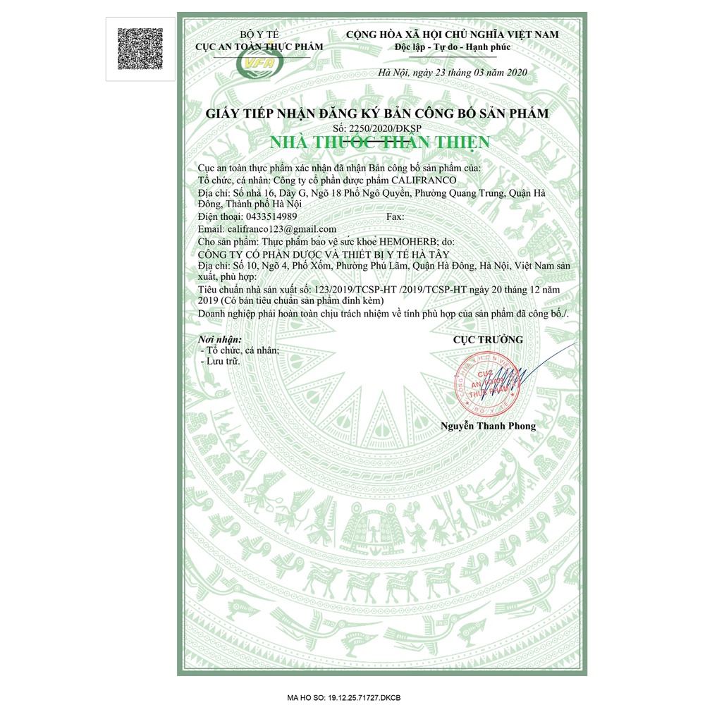 Hemoherb - Giúp tăng hồng cầu và  tăng lưu lượng máu, tăng cường sức khỏe cho phụ nữ chuẩn bị mang thai, cho con bú 100v