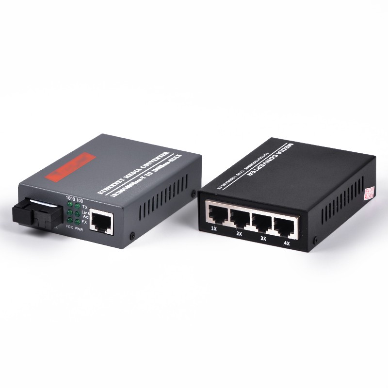 Bộ chuyển đổi quang điện Netlink 1 quang 4 LAN - Converter quang 100Mbps