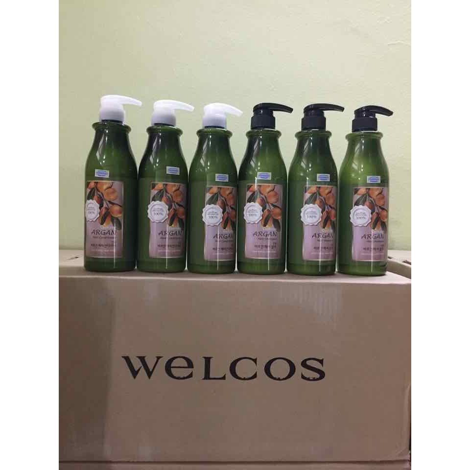 Dầu Gội/ Xả Thảo Dược Welcos Confume Argan Oil Shampoo Giảm Gãy Rụng, Phục Hồi Hư Tổn Hàn Quốc 750g