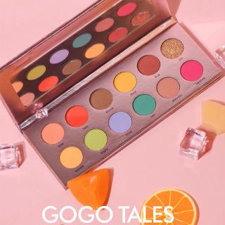 [Hàng mới về] Bảng phấn mắt GOGO TALES® 12 màu trái cây đầy màu sắc không thấm nước trang điểm độc đáo