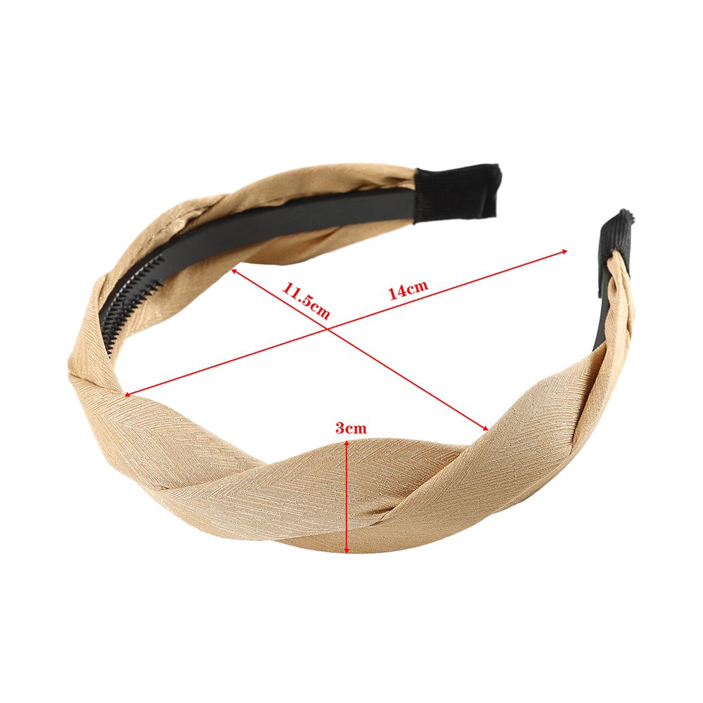 Băng đô cài tóc kiểu thắt bím màu trơn xinh xắn dành cho nữ