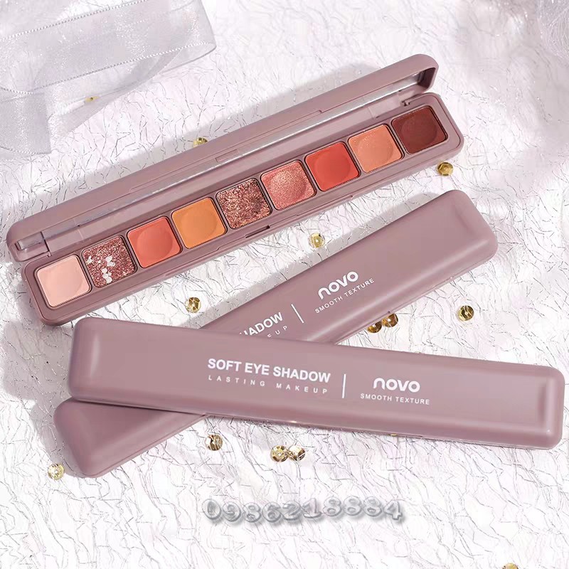 Bảng mắt Novo Smooth Texture Soft Eye Shadow hộp dài 9 ô màu NST3 | BigBuy360 - bigbuy360.vn