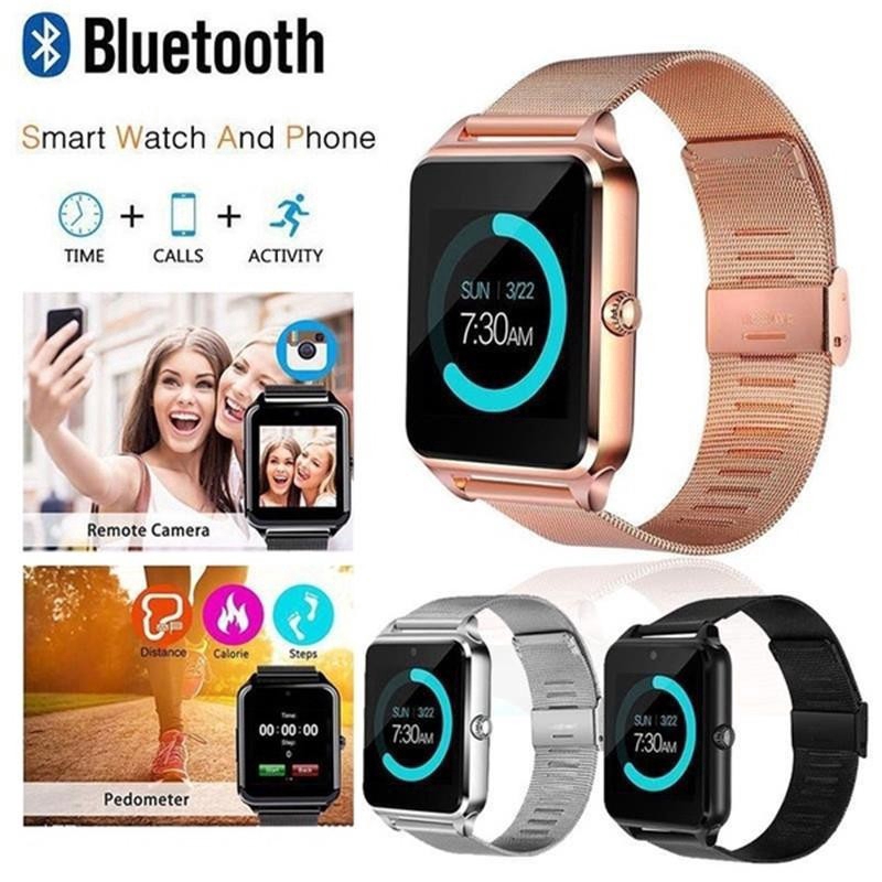 Đồng Hồ Thông Minh Hỗ Trợ Thẻ Sim / Tf Bằng Thép Không Gỉ Thời Trang Cho Ios Android