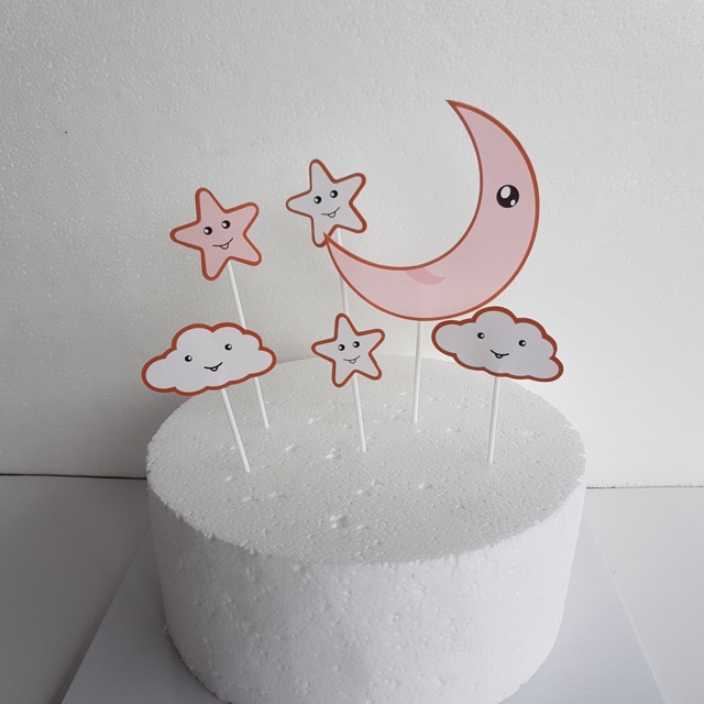 Combo 5 set cắm trăng sao trang trí bánh kem, bánh sinh nhật
