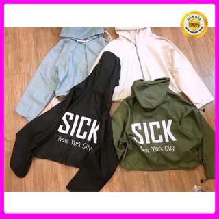 [Ảnh Thật] Áo khoác dù in chữ SICK siêu đẹp Freesize Dưới 60Kg AK47 [ ÁO KHOÁC NỮ ]