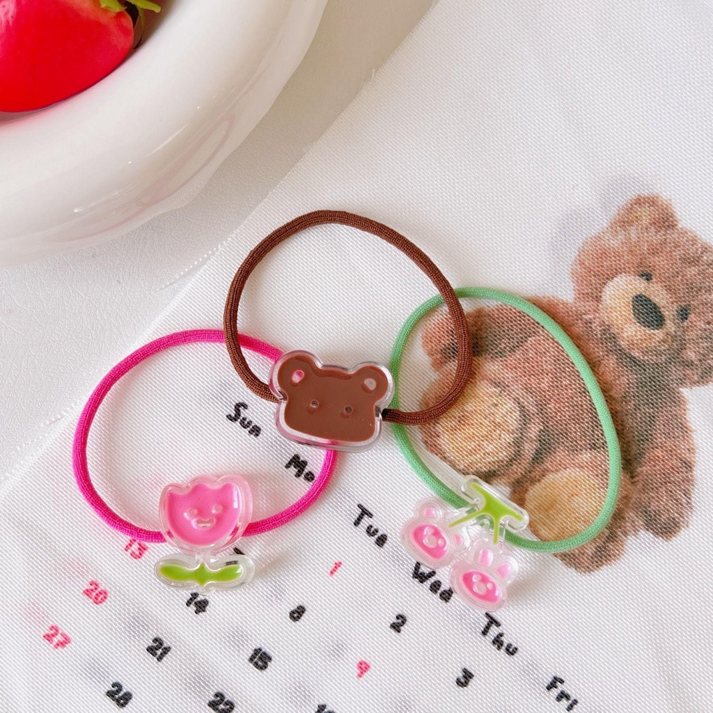 Dây Buộc Tóc Cao Su Co Giãn Hình Hoa Tulip Cherry Dễ Thương Kiểu Hàn Quốc VANES1