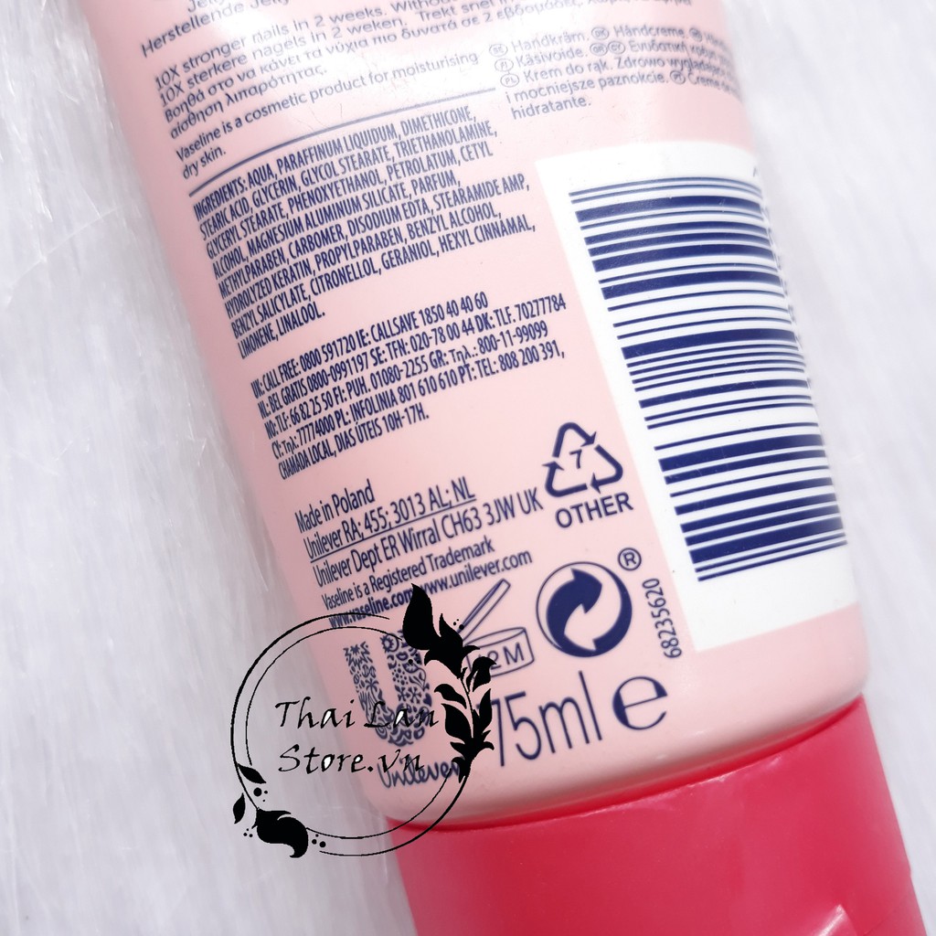 Kem Dưỡng Da Tay Vaseline Intensive Care Healthy Hands And Stronger Nails 75ml Thái Lan | BigBuy360 - bigbuy360.vn