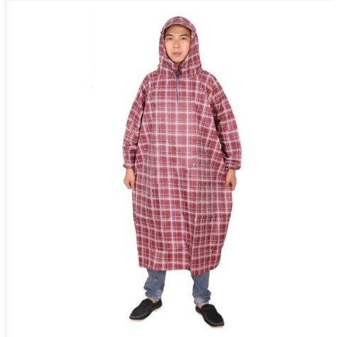 Áo Mưa Bít Bông, Áo Mưa Sọc Kẻ Caro Người Lớn 1m2, 1m4 không Thấm Nước, Loại 1, Vải Dù Cao Cấp- Dày Dặn